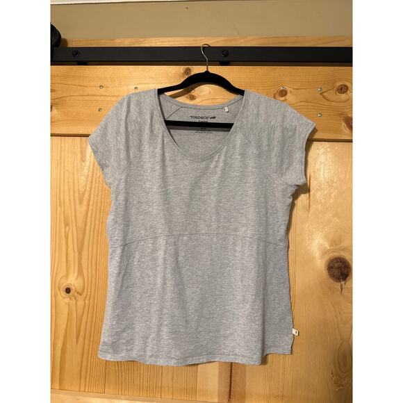 Toad & Co Casual Grey T Shirt Organic Cotton Size Womens L - Picture 1 of 3